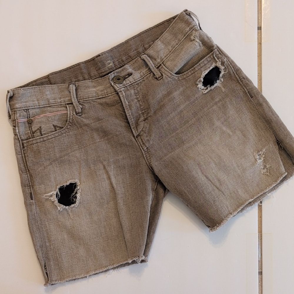 True Religion Brown Wash Cut Off Distressed Jean Shorts - Size 26